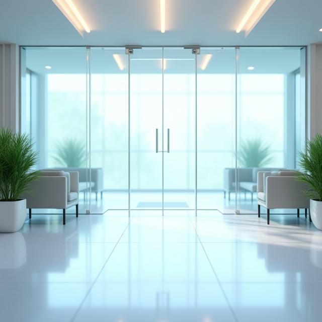 Shiny office lobby cleaned